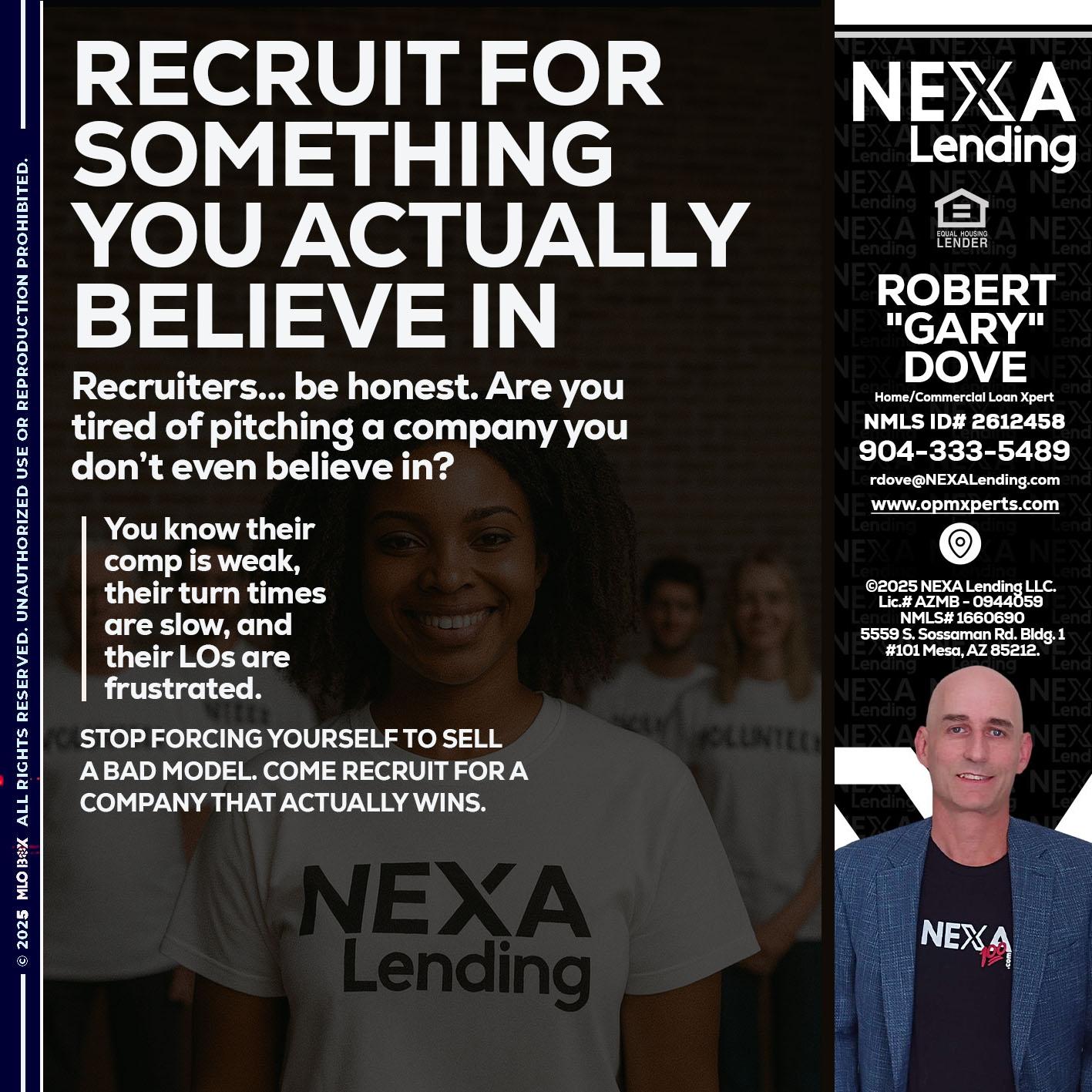 RECRUITING - OpmXperts Your Mortgage Loan Xperts -