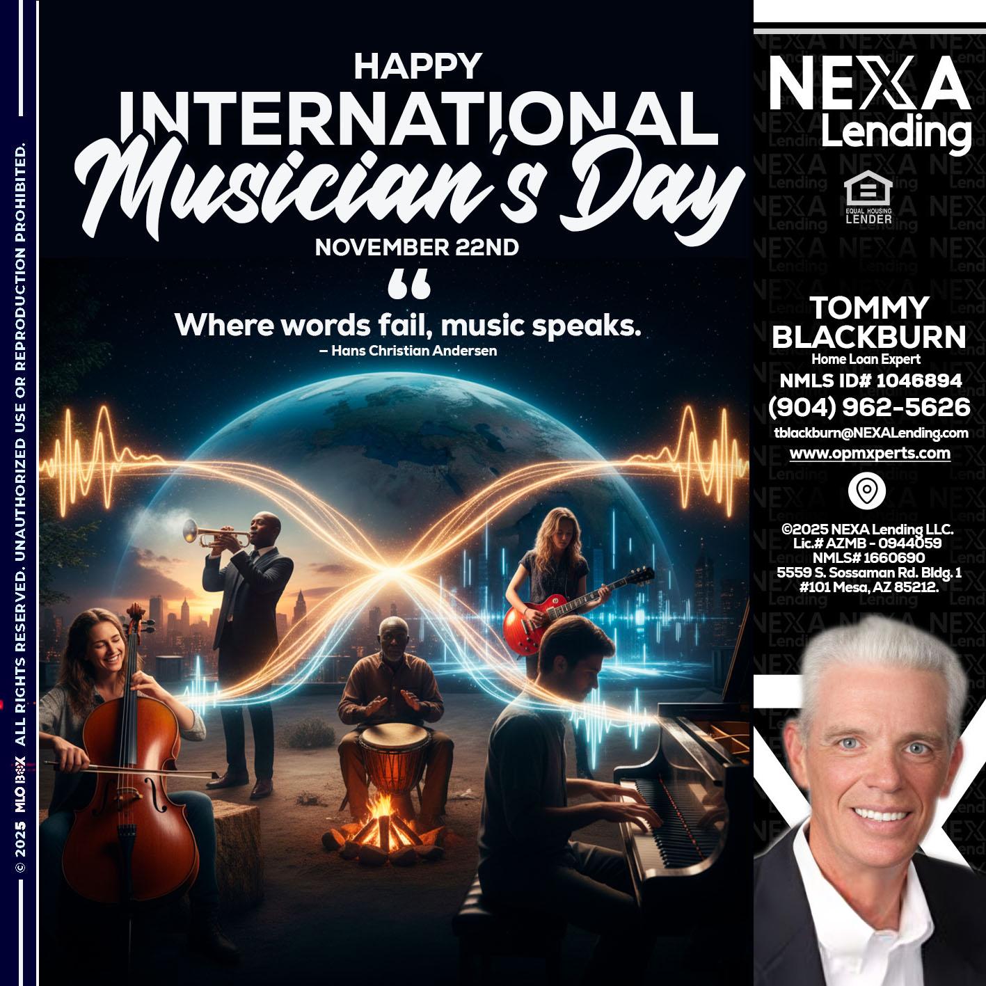 HAPPY INTERNATIONAL MUSICIAN'S DAY - OpmXperts Your Mortgage Loan Xperts -