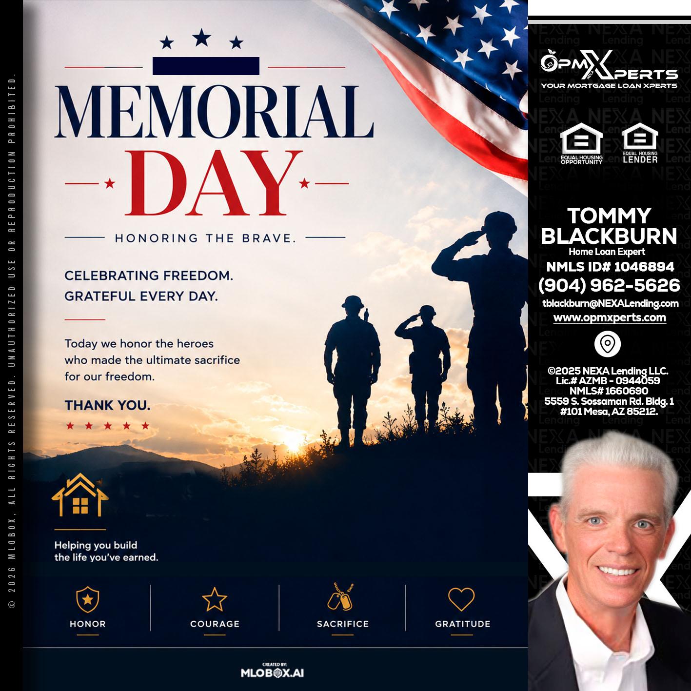 MEMORIAL DAY - OpmXperts Your Mortgage Loan Xperts -